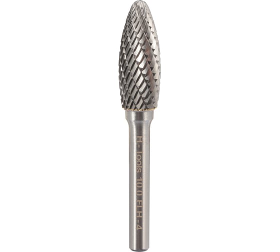 Бор-фреза твердосплавная форма H(FLH) 10.0x20x60 мм, S=6 мм H-Tools HM 116219HT 1