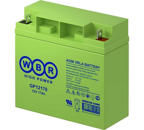 Аккумулятор для ИБП WBR GP12170 12В, 17 Ач УТ-00000216