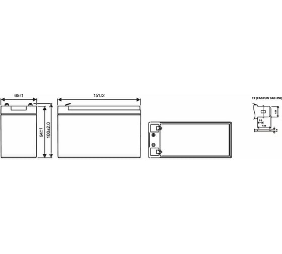 Аккумулятор для ИБП WBR GP1272 F2 (12V28W) 12В, 7.2 Ач УТ-00000225