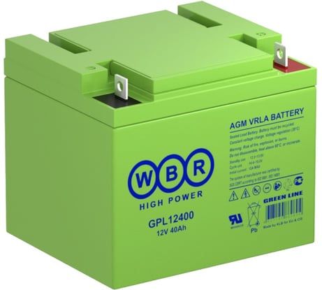Аккумулятор для ИБП WBR GPL12400 12В, 40 Ач УТ-00000235