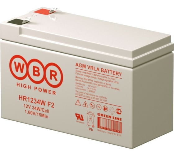 Аккумулятор для ИБП WBR HR1234W F2 12В, 9 Ач УТ-00000256