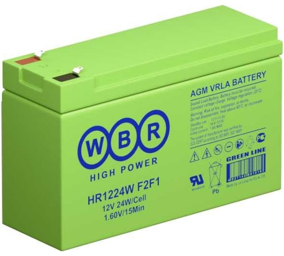 Аккумулятор для ИБП WBR HR1224W F2 12В 6,6 Ач УТ-00000255 1