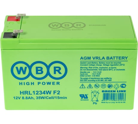 Аккумулятор для ИБП WBRHRL1234W 12В, 9 Ач УТ-00000268