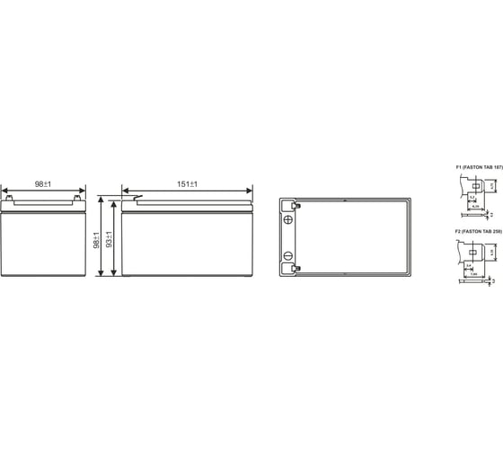 Аккумулятор для ИБП WBR HR1251W F2 12В, 12.9 Ач УТ-00000257