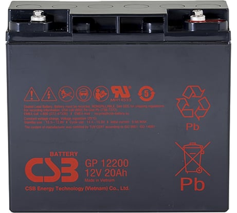 Аккумулятор для ИБП CSB GP12200 12В, 20 Ач УТ-00000090
