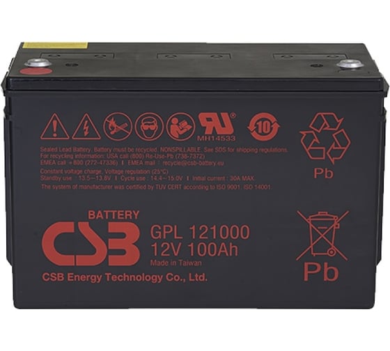 Аккумулятор для ИБП CSB GPL121000 12В, 100 Ач УТ-00000111