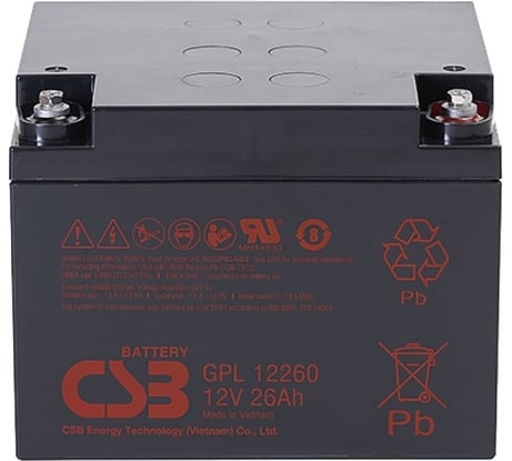 Аккумулятор для ИБП CSB GPL12260 I 12В, 26 Ач УТ-00001367