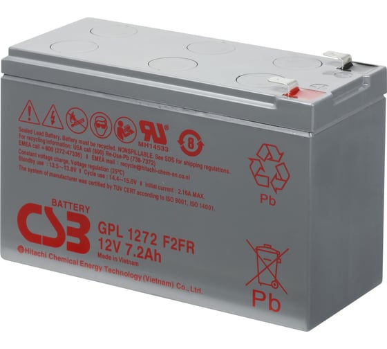 Аккумулятор для ИБП CSB GPL1272 F2 FR 12В, 7.2 Ач УТ-00000101