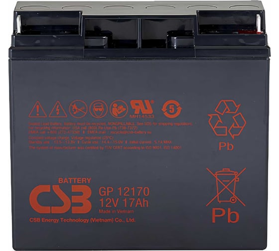 Аккумулятор для ИБП CSB GP12170 B3 12В, 17 Ач УТ-00000089 1