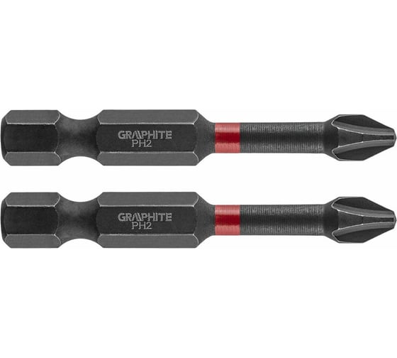 Биты ударные Graphite PH2 x 50 мм 1/4" S2 2 шт. 56H519