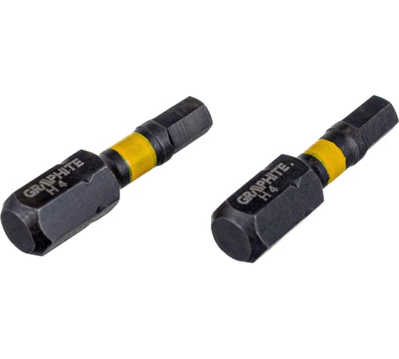 Биты ударные Graphite HEX 4 x 25 мм 1/4" S2 2 шт. 56H507 1