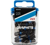 Биты ударные Graphite PZ3 x 25 мм 1/4" S2 20 шт. пласт. бокс 56H535