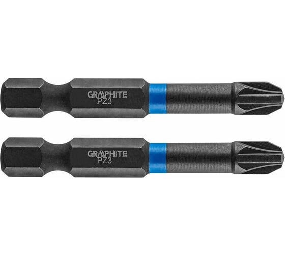 Биты ударные Graphite PZ3 x 50 мм 1/4" S2 2 шт. 56H523 1