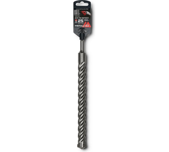 Бур по бетону SDS-plus 25x310/250 мм, Х-напайка, 4 спирали METALLICA Ultra 905746 1