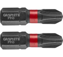 Биты ударные Graphite PH3 x 25 мм 1/4" S2 2 шт. 56H502