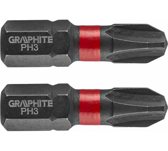 Биты ударные Graphite PH3 x 25 мм 1/4" S2 2 шт. 56H502 1