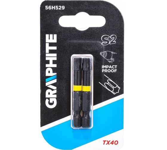 Биты ударные Graphite TX40 x 50 мм 1/4" S2 2 шт. 56H529