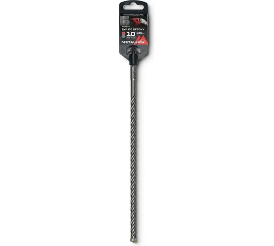 Бур по бетону SDS-plus 10x310/250 мм, Х-напайка, 4 спирали METALLICA Ultra 905425 1