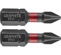 Биты ударные Graphite PH1 x 25 мм 1/4" S2 2 шт. 56H500