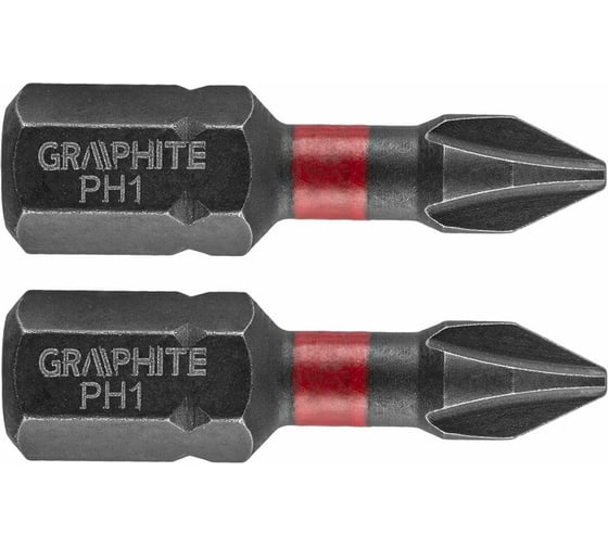 Биты ударные Graphite PH1 x 25 мм 1/4" S2 2 шт. 56H500
