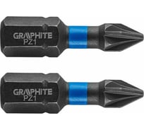 Биты ударные Graphite PZ1 x 25 мм 1/4" S2 2 шт. 56H503