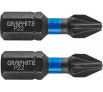 Биты ударные Graphite PZ2 x 25 мм 1/4" S2 2 шт. 56H504