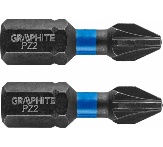 Биты ударные Graphite PZ2 x 25 мм 1/4" S2 2 шт. 56H504 1