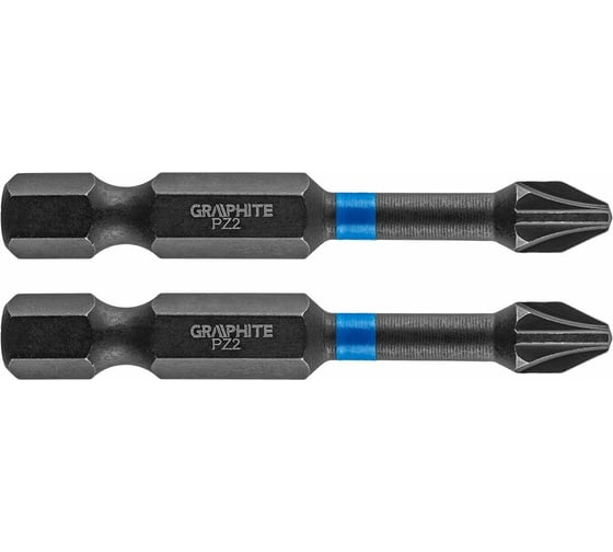 Биты ударные Graphite PZ2 x 50 мм 1/4" S2 2 шт. 56H522