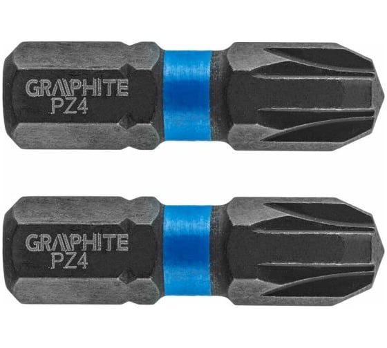 Биты ударные Graphite PZ4 x 25 мм 1/4" S2 2 шт. 56H506