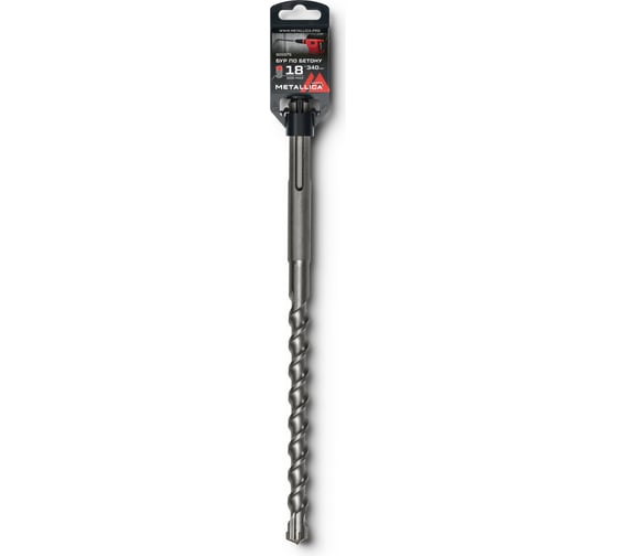Бур по бетону SDS-max 18x340/200 мм, Х-напайка, 2 спирали METALLICA Ultra 905975 1