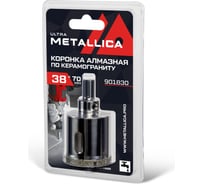 Коронка алмазная 38x70 мм, #46, со сверлом, по керамограниту, плитке, в блистере METALLICA Ultra 901830