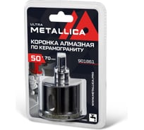 Коронка алмазная 50x70 мм, #46, со сверлом, по керамограниту, плитке, в блистере METALLICA Ultra 901861