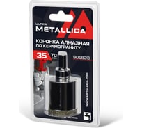 Коронка алмазная 35x70 мм, #46, со сверлом, по керамограниту, плитке, в блистере METALLICA Ultra 901823