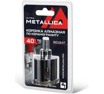 Коронка алмазная 40x70 мм, #46, со сверлом, по керамограниту, плитке, в блистере METALLICA Ultra 901847
