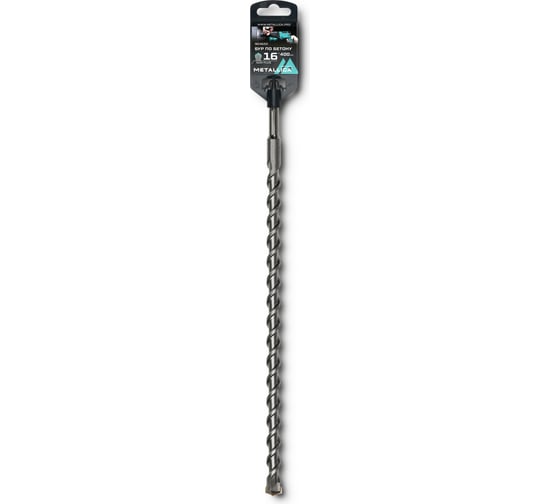 Бур по бетону SDS-plus 16x400x350 мм, напайка с центром, 2 спирали METALLICA Optima 904633 1
