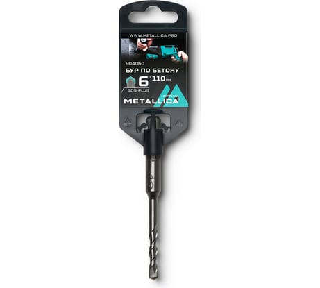 Бур по бетону SDS-plus, 6x110х50 мм, напайка с центром, 2 спирали METALLICA Optima 904060