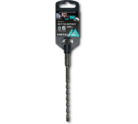 Бур по бетону SDS-plus, 6x160х100 мм, напайка с центром, 2 спирали METALLICA Optima 904077 1