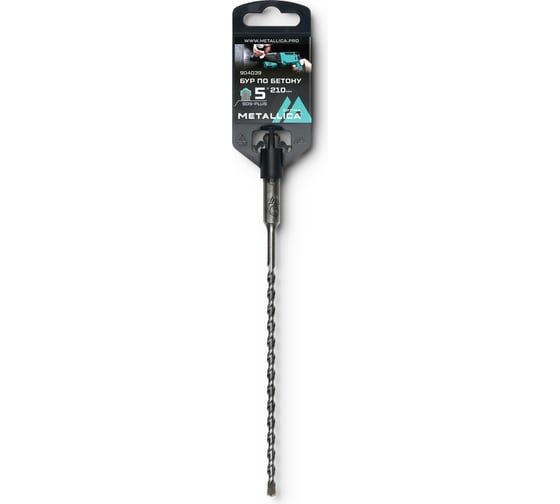 Бур по бетону SDS-plus, 5x210х150 мм, напайка с центром, 2 спирали METALLICA Optima 904039 1
