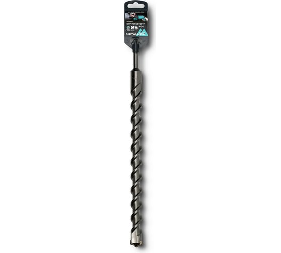 Бур по бетону SDS-plus, 25x400х350 мм, напайка с центром, 2 спирали METALLICA Optima 904985