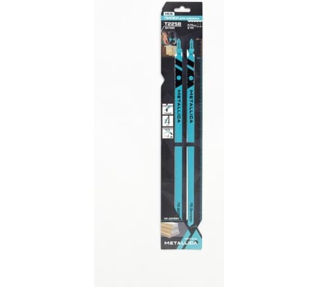 Пилки для лобзика T225B, 250/225 мм, шаг 2.75 мм, HCS, грубый рез, по дереву, 2 шт METALLICA Optima 907689