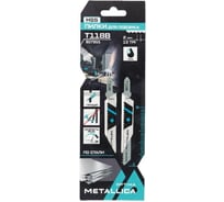 Пилки для лобзика T118B, 75/50 мм, шаг 2 мм, HSS, прямой рез, по стали 4-7 мм, 2 шт METALLICA Optima 907955