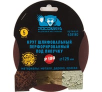 Круг шлифовальный (125 мм; зерно 180) перфорированный 8 отверстий под липучку РОСОМАХА 438180