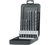 Набор буров по бетону SDS-plus 5, 6, 8 мм - 110 мм, 6, 8, 10, 12 - 160 мм, в металлической коробке, 7 шт METALLICA Optima 906446