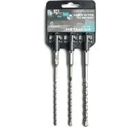 Набор буров по бетону SDS-plus 6, 8, 10 мм, 210/150 мм, на клипсе, 3 шт METALLICA Optima 906415