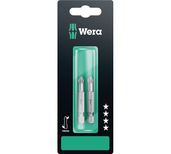 Бита торсионная 851/4 TZ PH SB хвостовик шестигранный 1/4", 2 шт, PH 2 x 50 мм WERA WE-134381