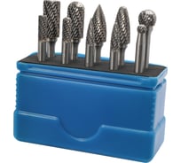 Набор бор-фрез твердосплавных 6/12 мм, HM, S=6 мм, 10 шт, Mini-Box H-Tools 116002HT