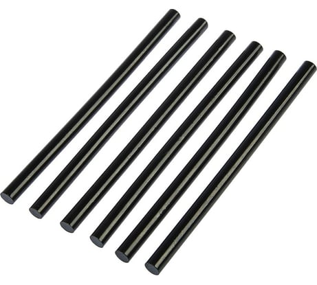 Стержни клеевые черные по ковролину и коже (6 шт; 11х200 мм) ТУНДРА 1290480