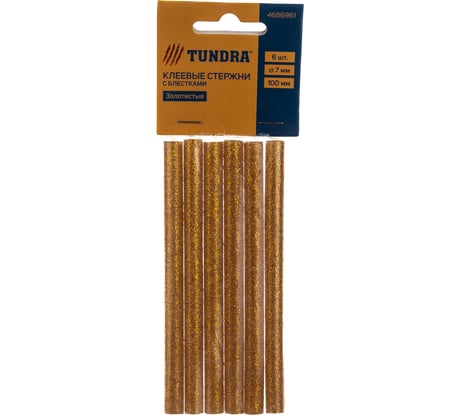 Стержни клеевые золотистые с блестками (6 шт; 7х100 мм) ТУНДРА 4686961