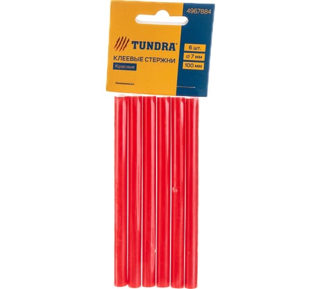 Стержни клеевые красные (6 шт; 7х100 мм) TUNDRA 4967884