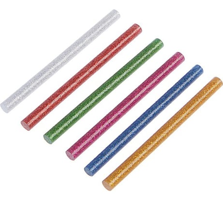 Стержни клеевые разноцветные с блестками (6 шт; 7х100 мм) ТУНДРА 4686962